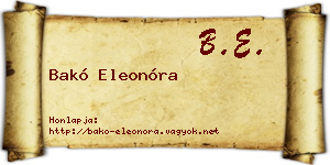 Bakó Eleonóra névjegykártya
